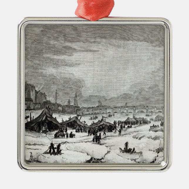 Fair held on the Thames Metal Tree Decoration (Front)