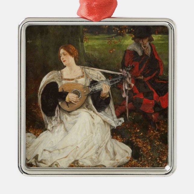Fair is my Love (by Edwin Austin Abbey) Metal Ornament (Front)