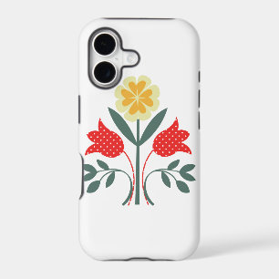 Fair isle floral pattern folk art folkart print