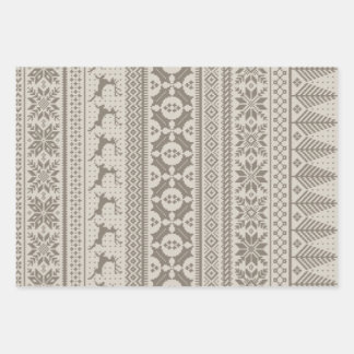 Fair Isle Knit Sweater Wrapping Paper Sheet