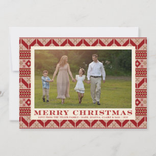 Fair Isle Knitted Sweater Pattern Christmas Card