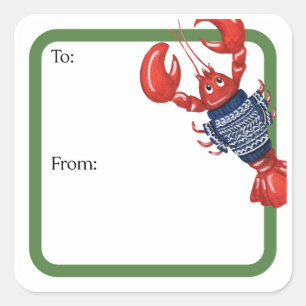 Fair Isle Lobsters Square Sticker