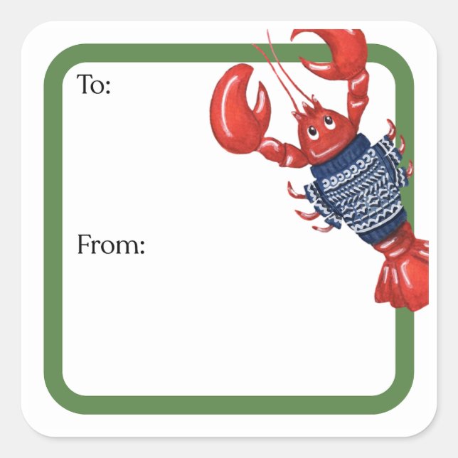 Fair Isle Lobsters Square Sticker (Front)