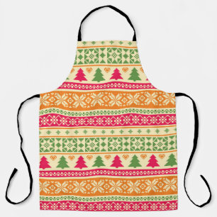 Fair Isle Style Christmas Seamless Apron