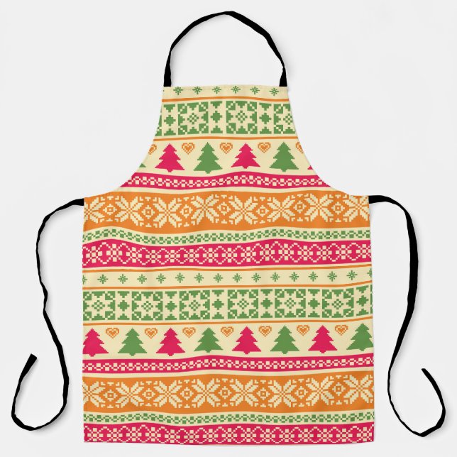Fair Isle Style Christmas Seamless Apron (Front)