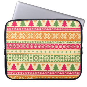 Fair Isle Style Christmas Seamless Laptop Sleeve
