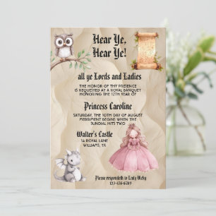 Fair Princess Mediaeval Renaissance Royal Birthday Invitation