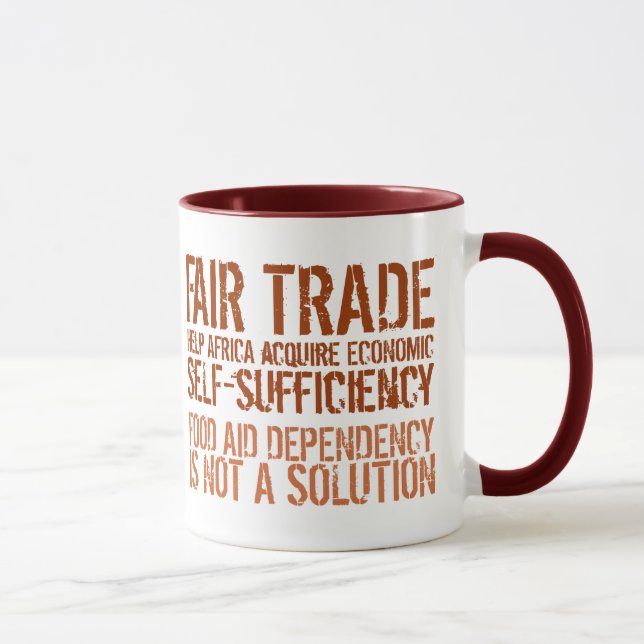 Fair Trade slogan on Mug for Activists (Right)