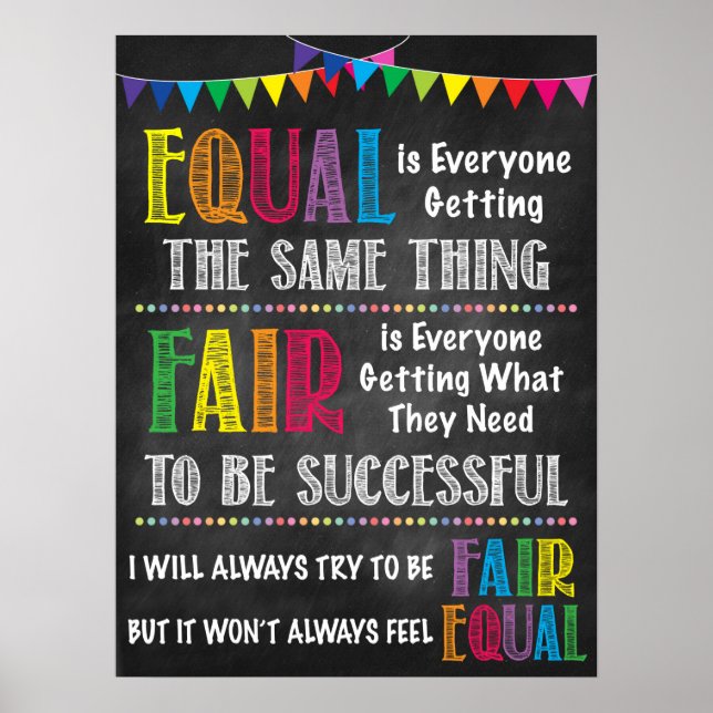 Fair Vs. Equal Classroom Poster (Front)
