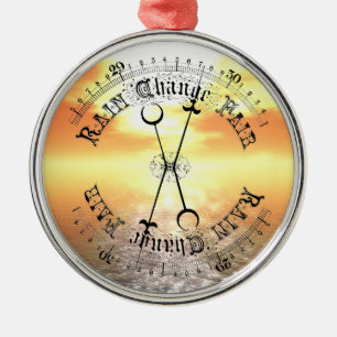 Fair Weather Barometer Sunset Christmas Pendant Metal Ornament