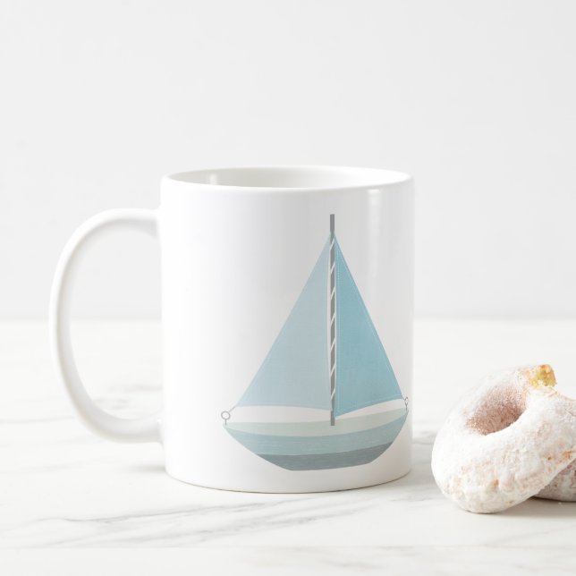 Fair Winds and Following Seas Sail Boat Mug (With Donut)