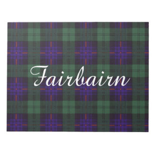 Fairbairn clan Plaid Scottish kilt tartan Notepad