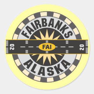 Fairbanks, AK FAI  Airport Classic Round Sticker