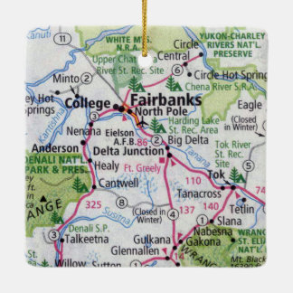 Fairbanks Alaska and North Pole Ceramic Ornament