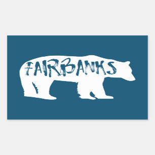 Fairbanks Alaska Bear Rectangular Sticker