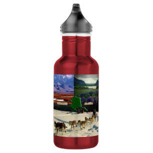 Fairbanks, Alaska Collage 532 Ml Water Bottle