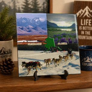 Fairbanks, Alaska Collage Ceramic Tile