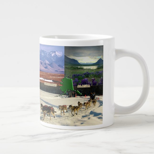 Fairbanks, Alaska Collage Large Coffee Mug (Right)