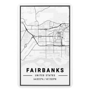 Fairbanks Alaska USA City Travel City Map Magnet