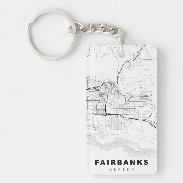 Fairbanks Map Key Ring (Front)