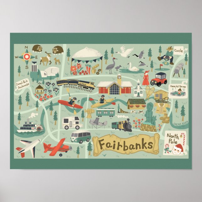Fairbanks Map Poster (Front)