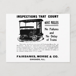Fairbanks Morse Track Inspection MotorCar Postcard