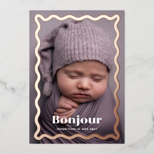  Faire-part de naissance fantaisiste en or rose