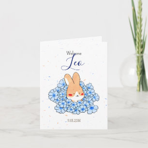 Faire-part naissance lapin photo Florals Announcement