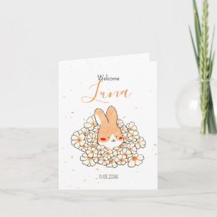 Faire-part naissance lapin photo Florals Announcement