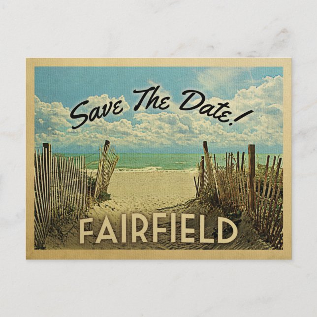 Fairfield Connecticut Save The Date Vintage Announcement Postcard (Front)