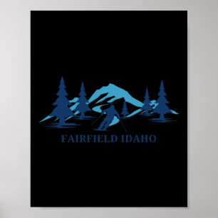 Fairfield Idaho Ski Resort Skiing Skier  Poster
