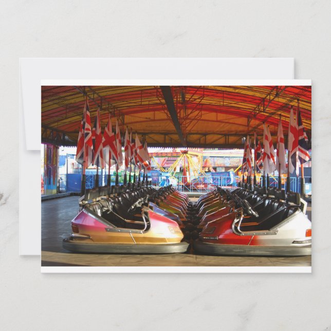 Fairground Dodgem Bumper Car Invitations (Front)