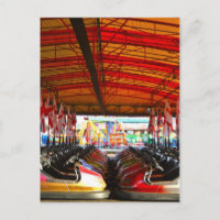 Fairground Dodgem Bumper Cars Postcard