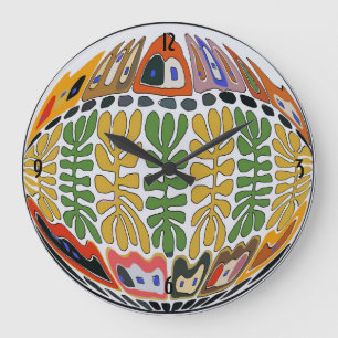 Fairgrounds, New Orleans Abstract Art Large Clock