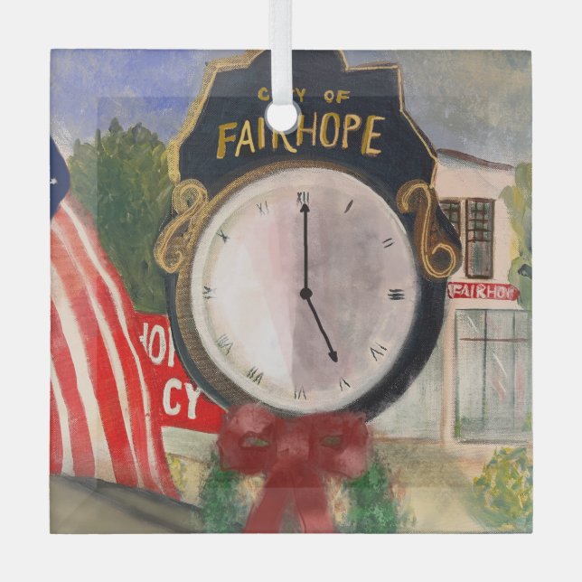 Fairhope Clock Ornament (Front)