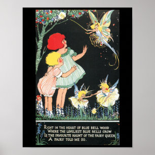 Fairies and Bluebells Poster