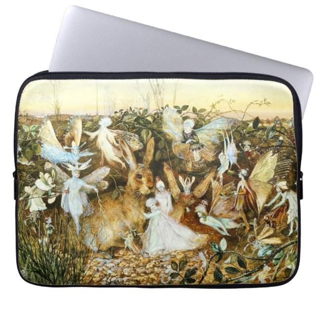 Fairies and Rabbit Laptop Sleeve (Front)