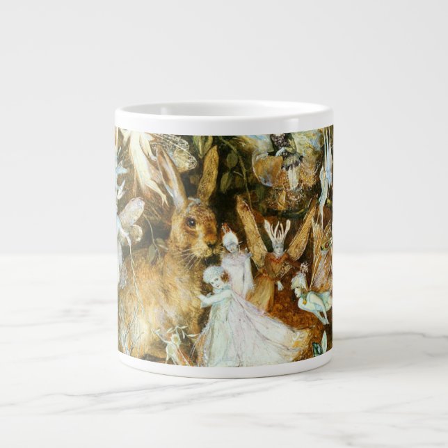 Fairies and Rabbit Large Coffee Mug (Front)