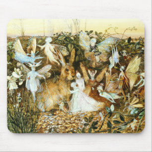 Fairies and Rabbit Mouse Pad