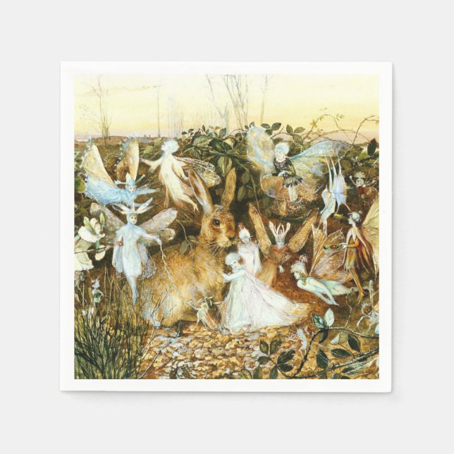 Fairies and Rabbit Napkin (Front)