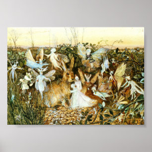 Fairies and Rabbit Poster