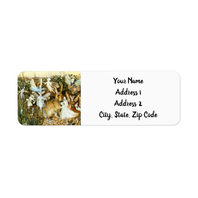 Fairies and Rabbit Return Address Label (Front)