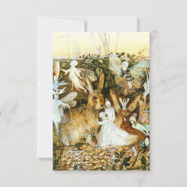 Fairies and Rabbit RSVP Card (Front)