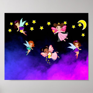 Fairies and stars poster