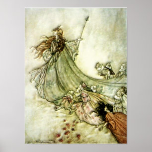 Fairies Away - Arthur Rackham Poster