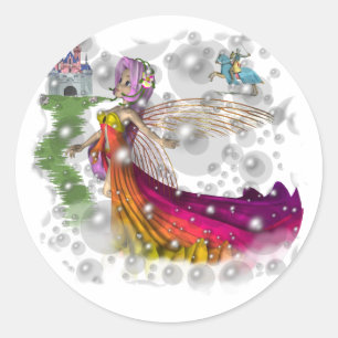 Fairies,Castles,Knights Classic Round Sticker