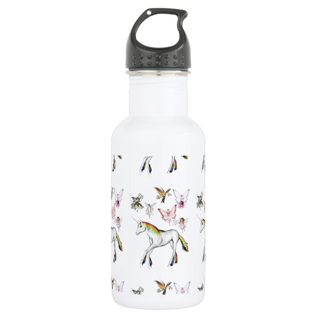 Fairies Colour the Unicorn 532 Ml Water Bottle (Front)