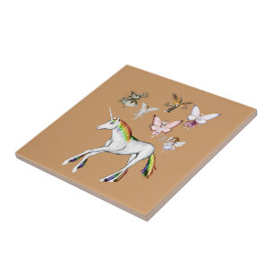 Fairies Colour the Unicorn Ceramic Tile