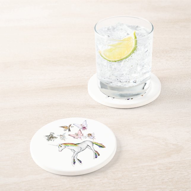Fairies Colour the Unicorn Coaster (Side)