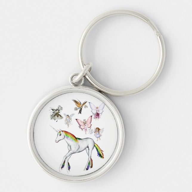 Fairies Colour the Unicorn Key Ring (Front)